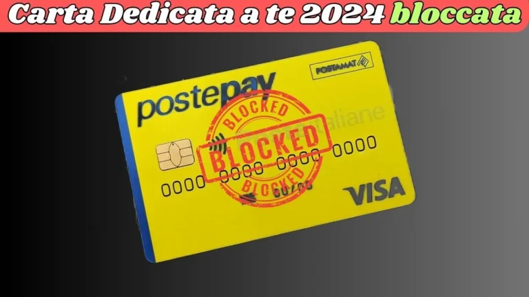 Carta Dedicata a te 2024 bloccata